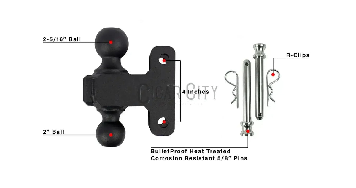 2.0" Heavy Duty 4" Drop/Rise Hitch Cigarcity Softwash