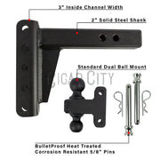 2.0" Heavy Duty 4" Drop/Rise Hitch Cigarcity Softwash