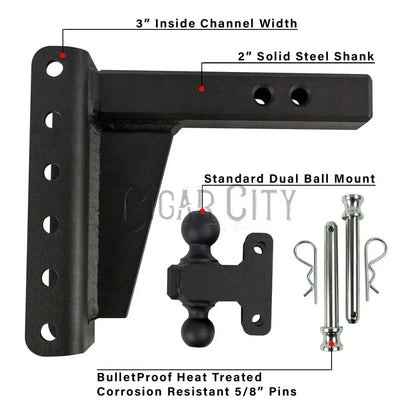 2.0" Heavy Duty 6" Drop/Rise Hitch Cigarcity Softwash