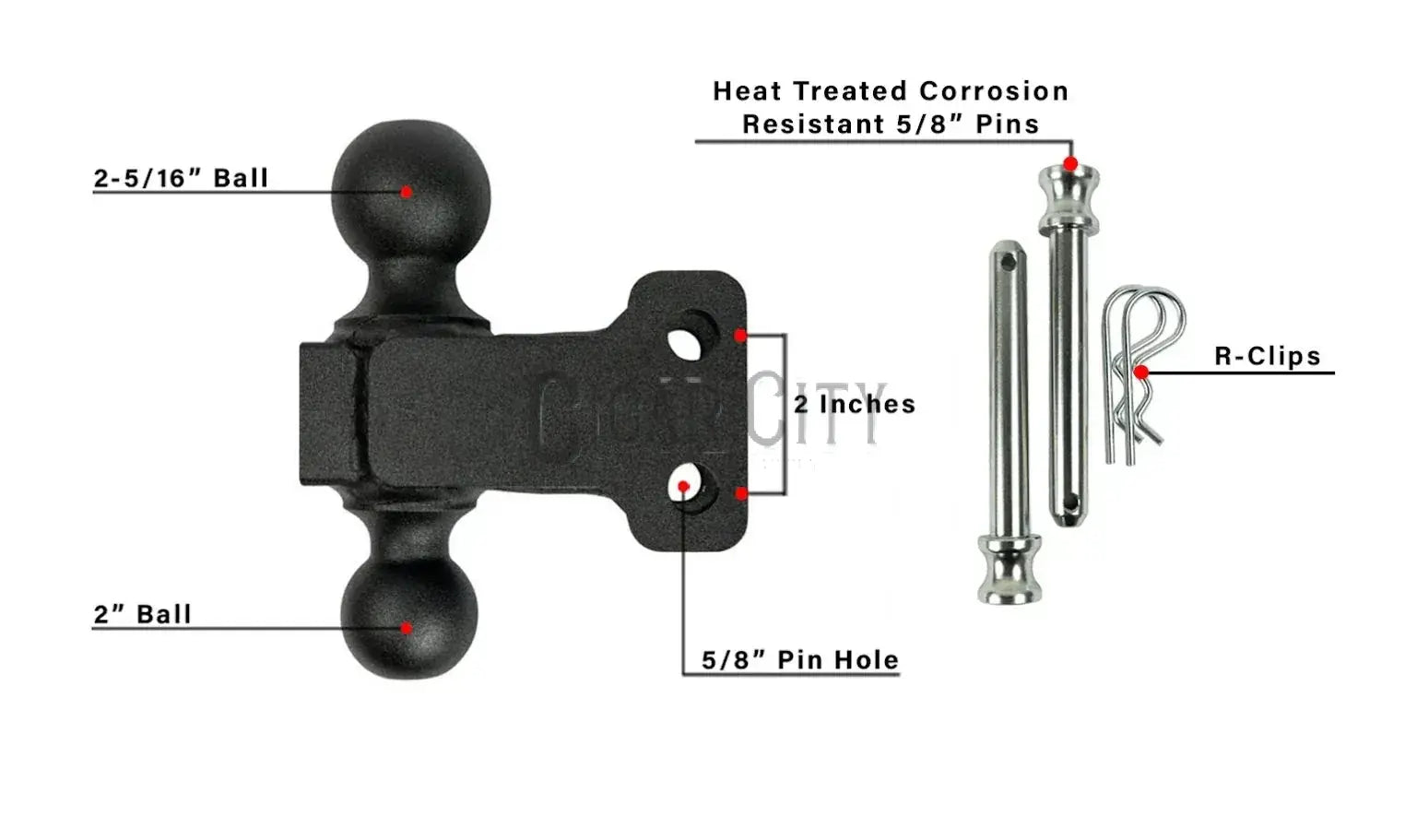 2.0" Medium Duty 4" & 6" Offset Hitch Cigarcity Softwash