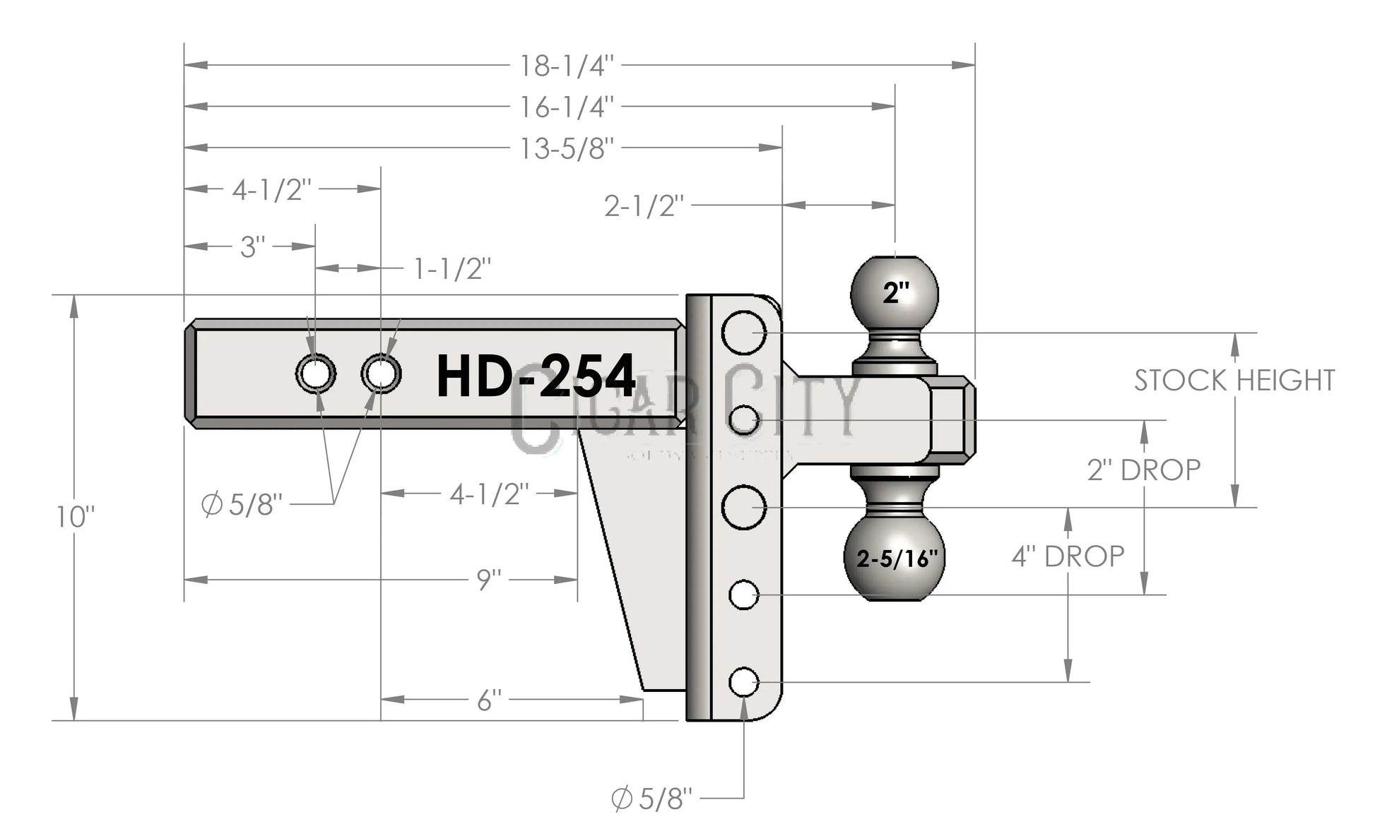 2.5" Heavy Duty 4" Drop/Rise Hitch — Bulletproof Hitches Cigarcity Softwash