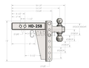 2.5" Heavy Duty 8" Drop/Rise Hitch — Bulletproof Hitches Cigarcity Softwash