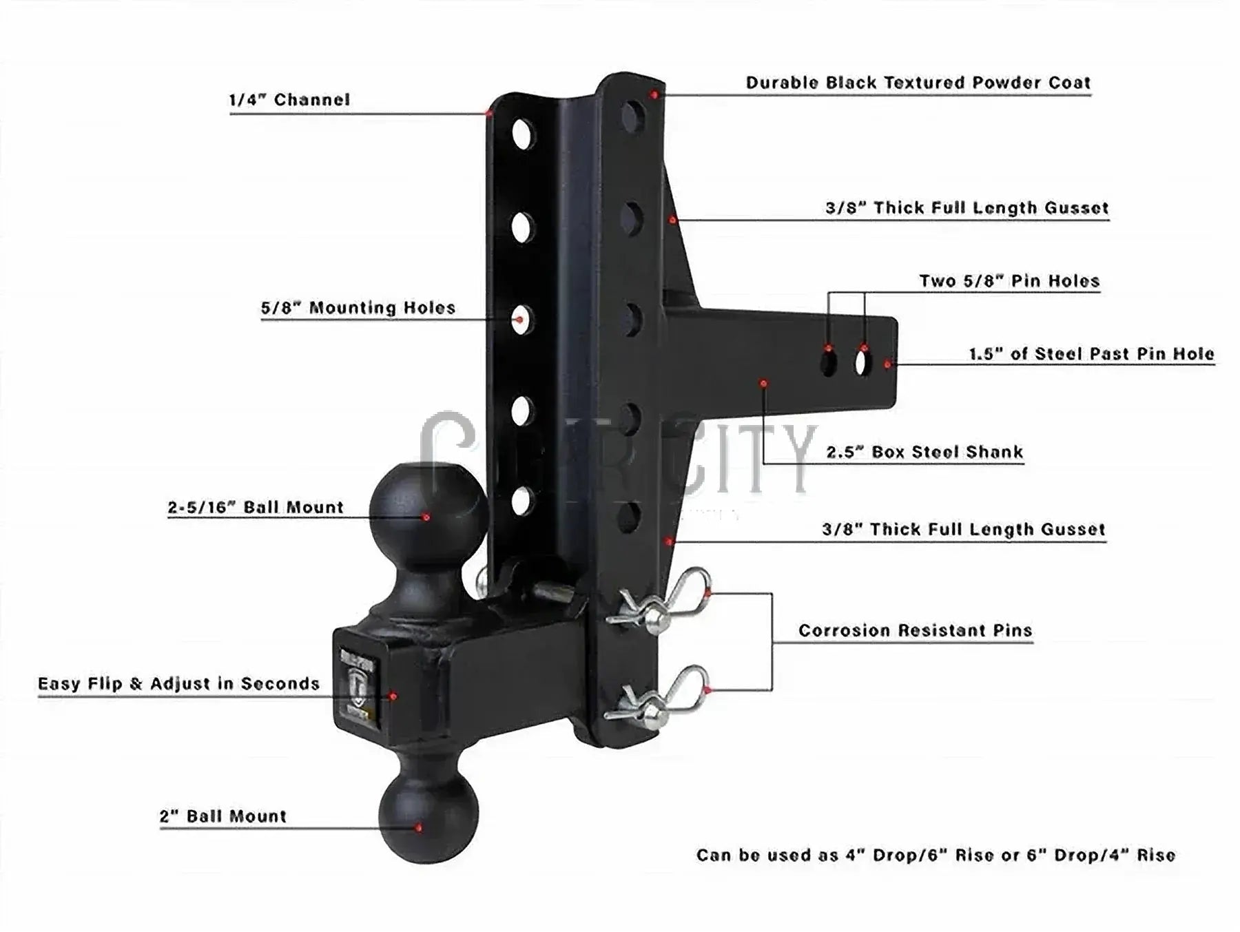 2.5" Medium Duty 4" & 6" Offset Hitch — Bulletproof Hitches Cigarcity Softwash