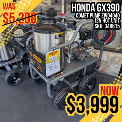 BE Scratch & Dent Hot Cart Honda GX390 w/ Comet ZWD4040 Pump 4,000 PSI 4.0 GPM Pressure Washer - HW4013HC (348615)