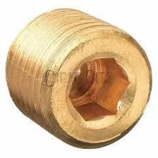 3/8″ Brass Countersink Plug – NPT Thread Zoro