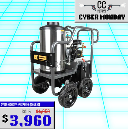 BE Scratch & Dent Hot Cart Honda GX200 w/ General TP2530 Pump 3,000 PSI 3.0 GPM Pressure Washer - HW2765HG (301036)