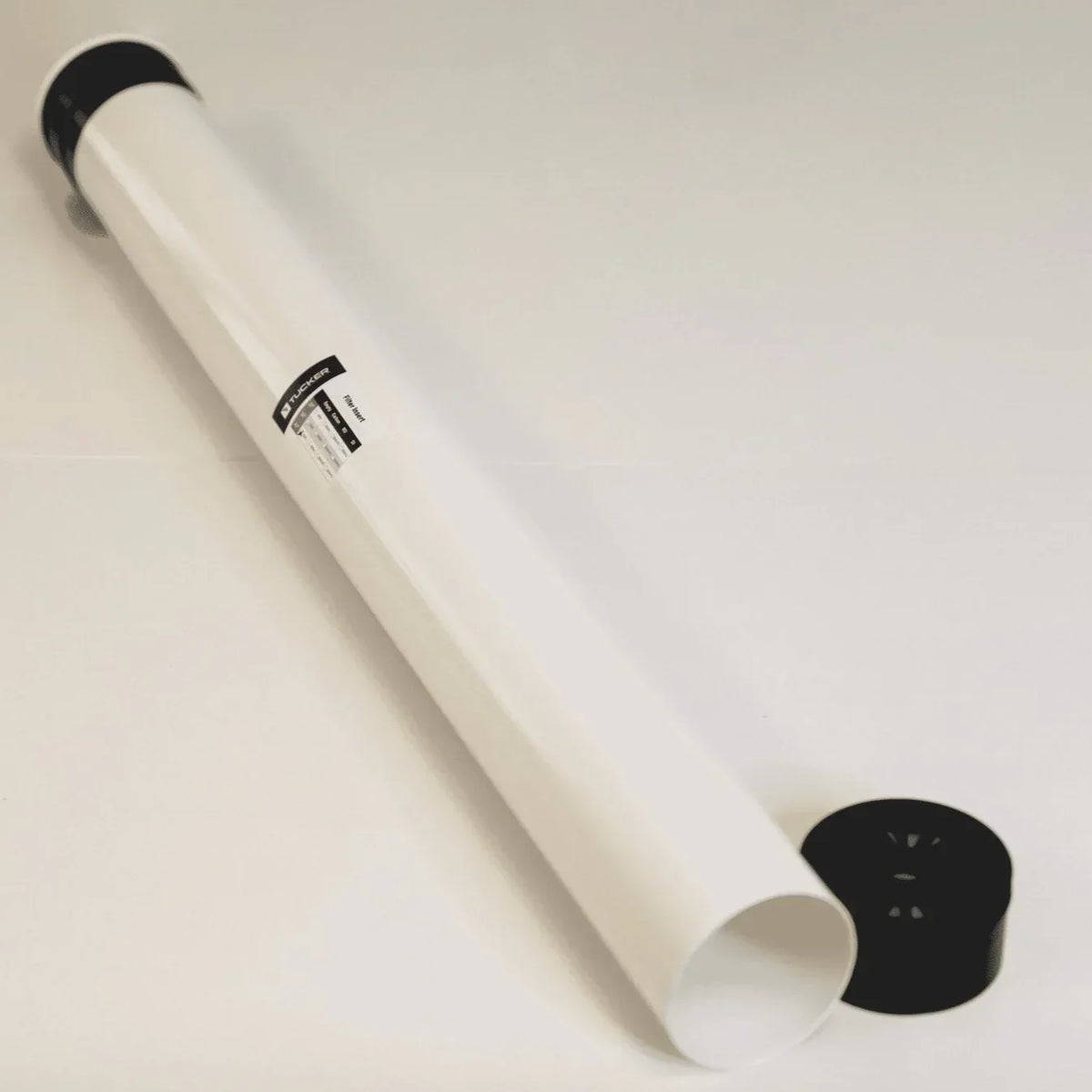 White PVC pipe with black end caps for softwash equipment systems