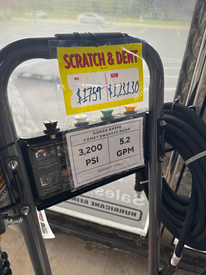 BE Scratch & Dent Honda GX390 w/ Comet ZWD5030 Pump 3,200 PSI 5.2 GPM Pressure Washer - B3213HCS (312984)