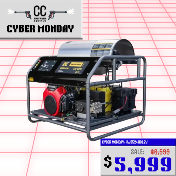 BE Scratch N Dent  5.6 GPM @ 3,500 PSI Honda GX690 Triplex Pump Hot Water Super Skid Pressure Washer - HW3524HG12V