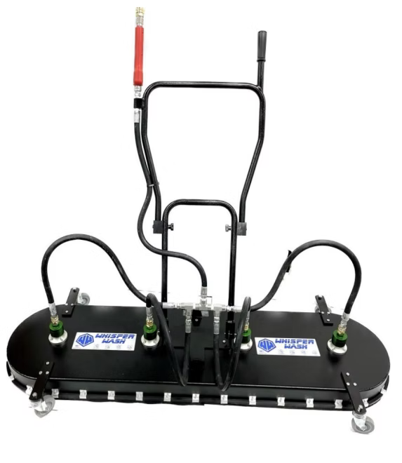 62" Whisper Wash Li’l Hippo Surface Cleaner – 3” Casters – 4-Spray Bar – 14 GPM High-Flow Performance Cigarcity Softwash