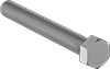18-8 Stainless Steel Hex Head Screw – 3/8"-16 x 3" Fully Threaded - 92240A636