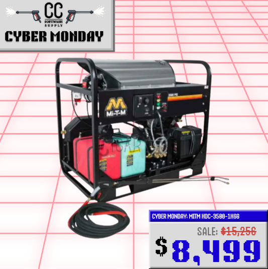 Mi-T-M HDC Series Skid Gasoline Belt Drive Pressure Washer – 8.0 GPM, 3500 PSI, Honda GX690, General Pump