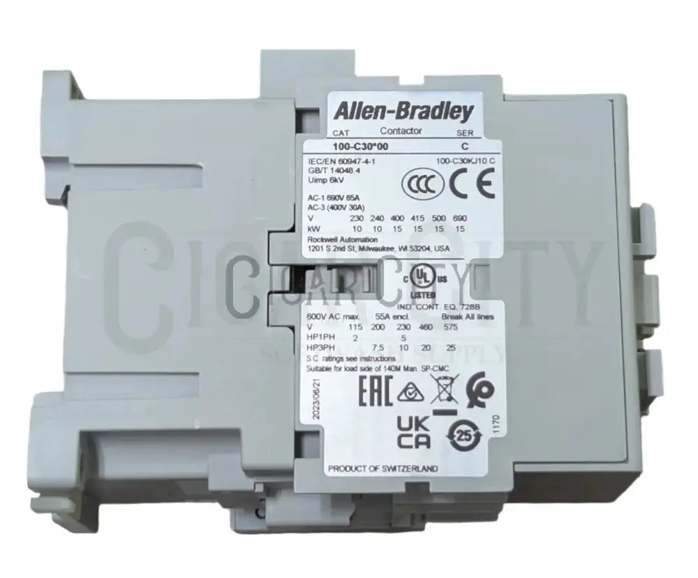 Allen-Bradley 100-C30KJ10 Contactor  Cigarcity Softwash.