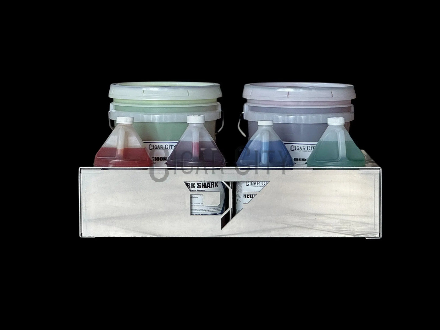 Aluminum Bucket Holder (1x 5 Gallon, 2x 1 Gallon) Dominator Manufacturing