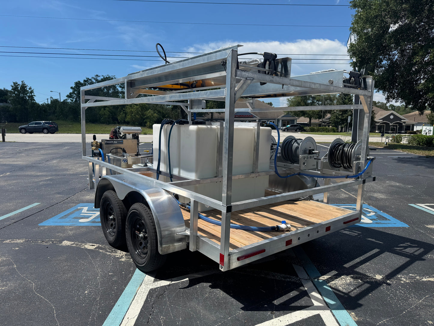 The Aluminum Hustler  Series - Dual 8GPM Pressure & Softwashing Trailer