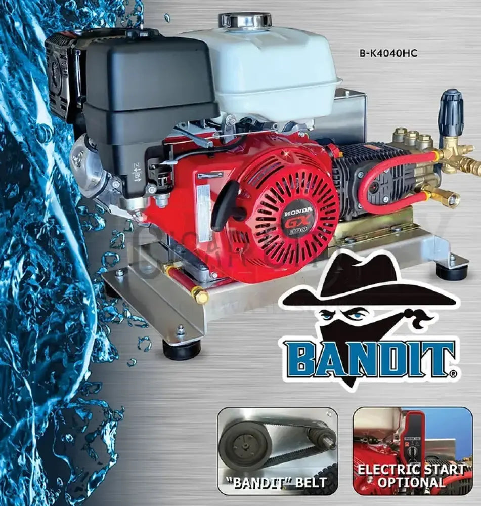 Bandit 5.5GPM @ 3000psi Belt Drive Skid Unit B-K5530HC Pressure Washers Cigarcity Softwash.