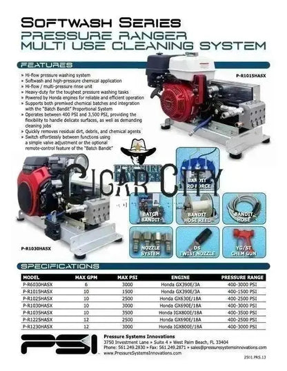 Bandit Pressure Ranger 6 GPM @ 3000 PSI with Proportioner & Remote – Honda GX390 - P-R6030HASX Pressure Systems Innovations