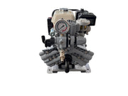 Gas-powered softwash pump with pressure gauge for professional cleaning equipment