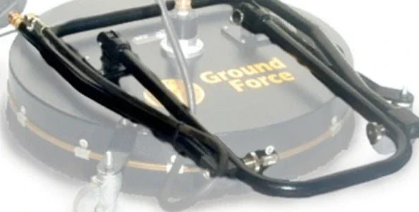 Ground Force softwash surface cleaner with black hoses and wheels for efficient exterior cleaning