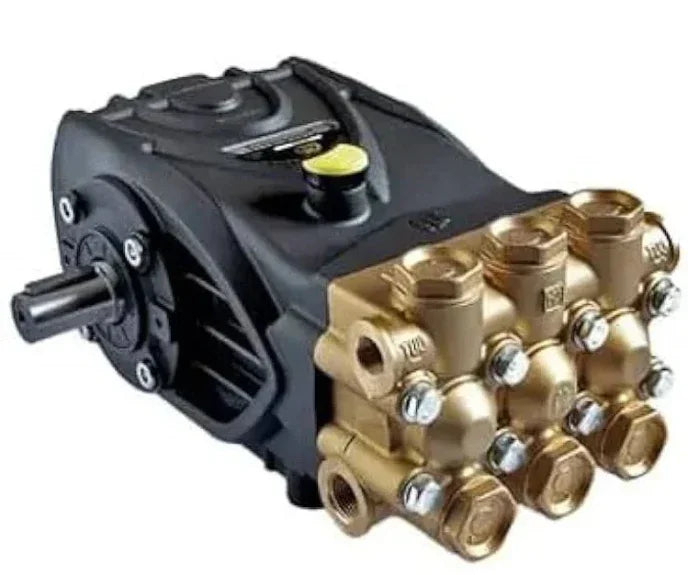 Heavy-duty softwash pump with brass manifold for professional pressure washing equipment