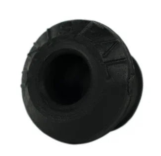 Black rubber softwash nozzle tip with textured grip for pressure washing equipment