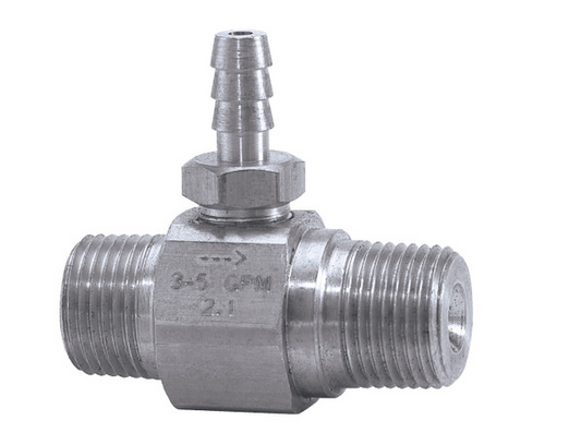General Pump 100874 Stainless Steel Fixed Chemical Injector 2.1mm 3-5 GPM Hi-Draw (7231)