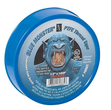 Blue Monster Teflon Thread Tape 1/2" x 1,429" Roll