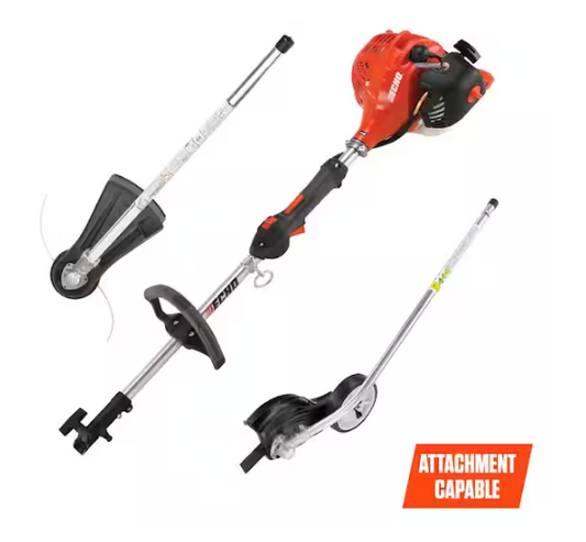ECHO 21.2 cc Gas 2-Stroke Attachment Capable Straight Shaft String Trimmer with Speed-Feed Head and Curved Shaft Edger Kit PAS225VP