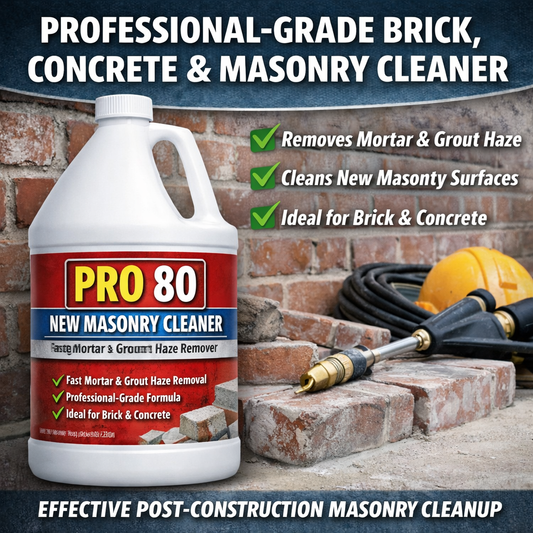Pro 80 New Masonry Cleaner – Professional Acid-Based Cleaner for Brick, Block & Concrete