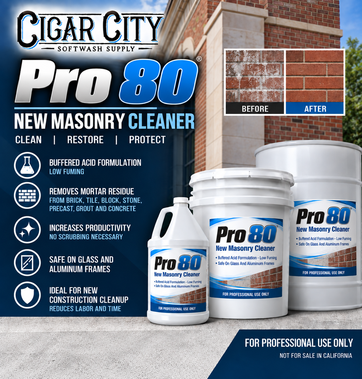 Pro 80 | Acid-Based New Masonry Cleaner