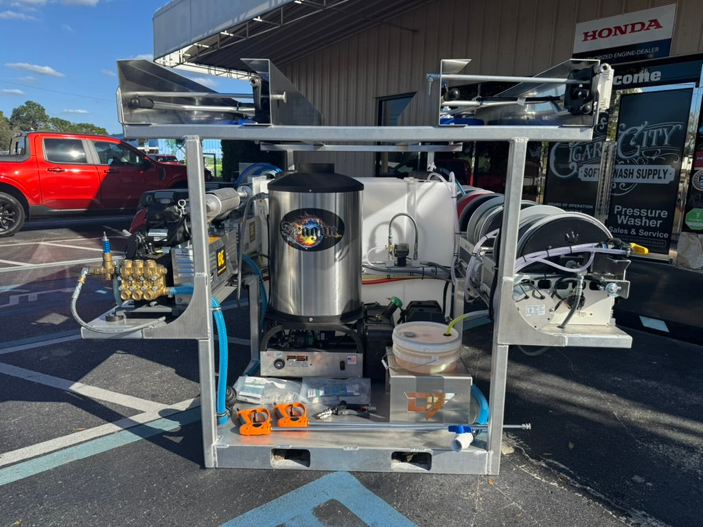 The Stallion XL Extreme 8ft - Hot Water 8GPM Pressure & Gas Soft Washing Truck Skid