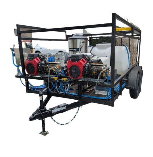 Dominator 6x12 Dual Hot Water Pressure Washing and 12v Softwash Trailer Cigarcity Softwash