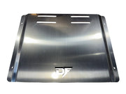 Stainless steel softwash equipment panel with DF logo, durable metal construction for cleaning systems
