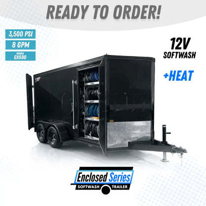 Enclosed 6x12 Pressure & 12v Soft Washing Trailer with Heat (Copy) Cigarcity Softwash