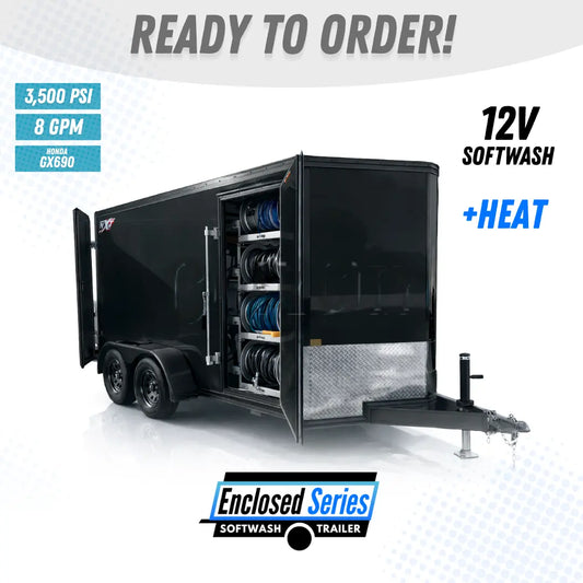 Enclosed 6x12 Pressure & 12v Soft Washing Trailer with Heat (Copy) Cigarcity Softwash