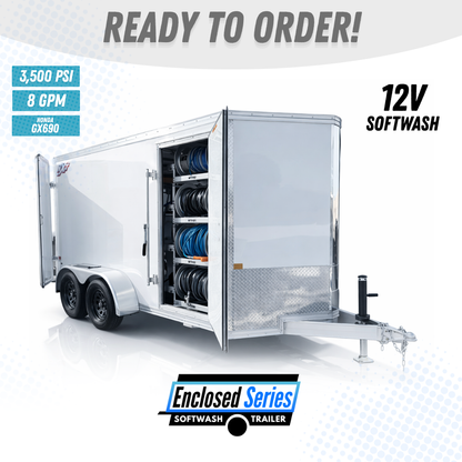 Enclosed 6x12 Pressure & Soft Washing Trailer