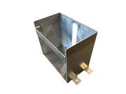 Metal softwash equipment component with mounting brackets for cleaning solutions