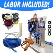 Softwash equipment kit with pump, Flow Commander, hoses, and spray gun — labor included