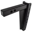 Black metal softwash equipment bracket with mounting holes for secure installation