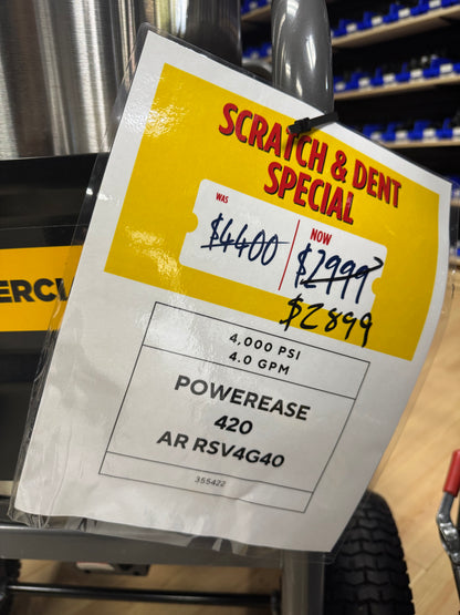 BE Scratch & Dent Hot Cart Powerease420 w/ AR RSV4G40 Pump 4,000 PSI 4.0 GPM Pressure Washer - HW4015RA (355422)