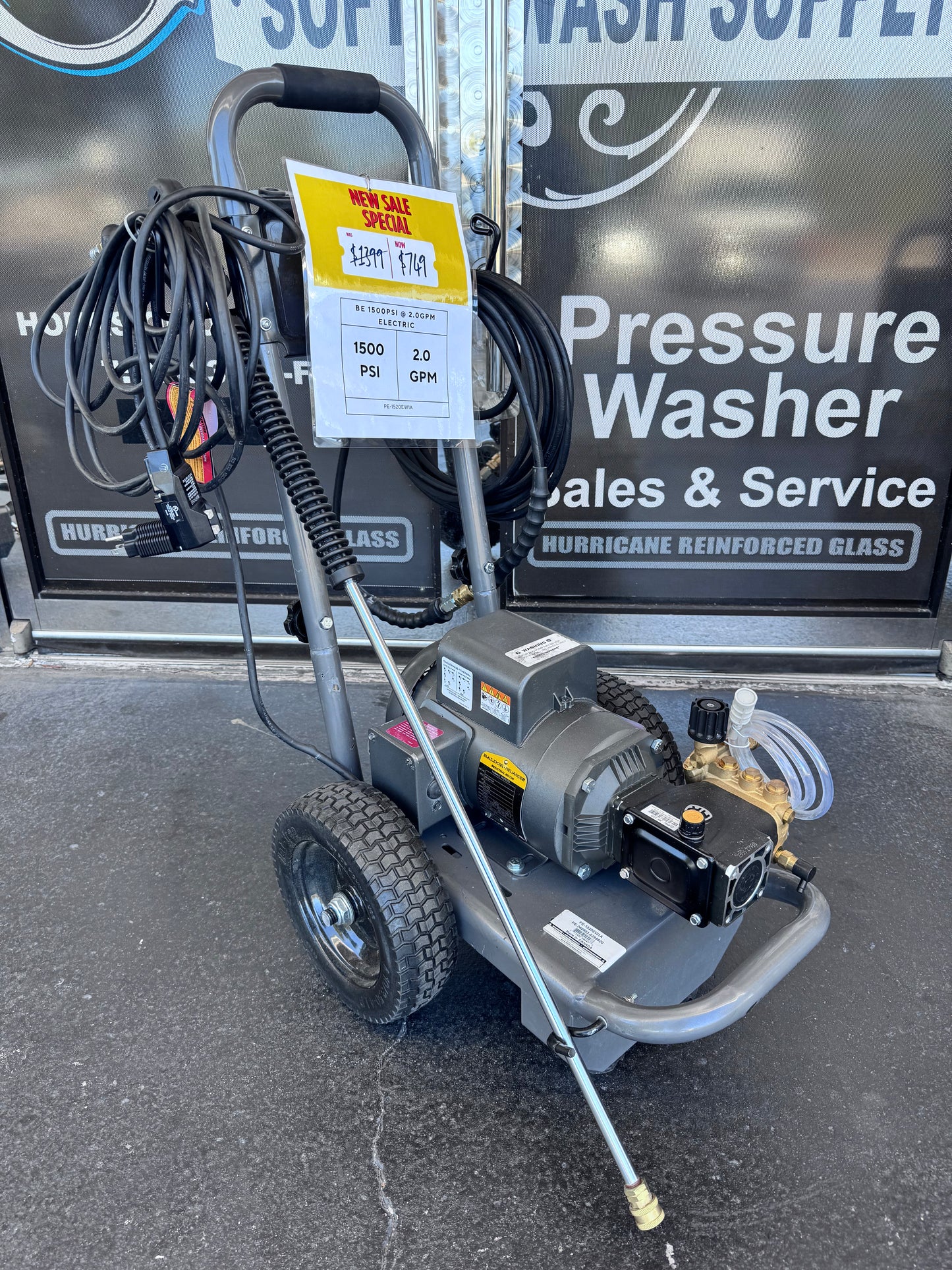 BE Scratch & Dent Electric Pressure Washer w/ Baldor Motor & AR Centurion Pump CTE123 1,500PSI @ 2GPM - PE-1520EW1A (295820)