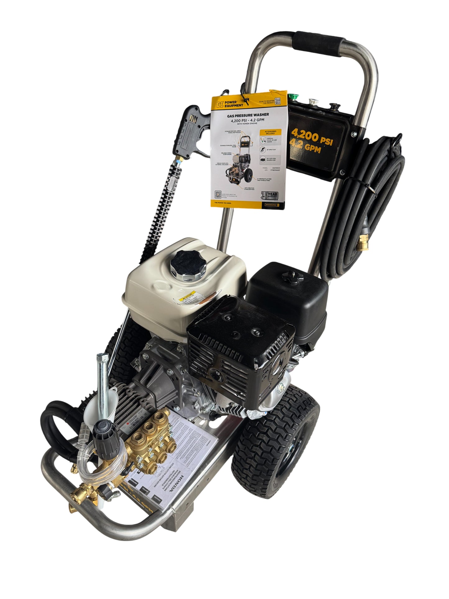 BE Scratch & Dent Honda GX390 Pressure Washer 4200 PSI 4.2 GPM B4213HSCS 361405