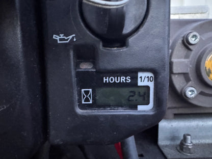 Digital hour meter showing 2.4 hours on softwash equipment