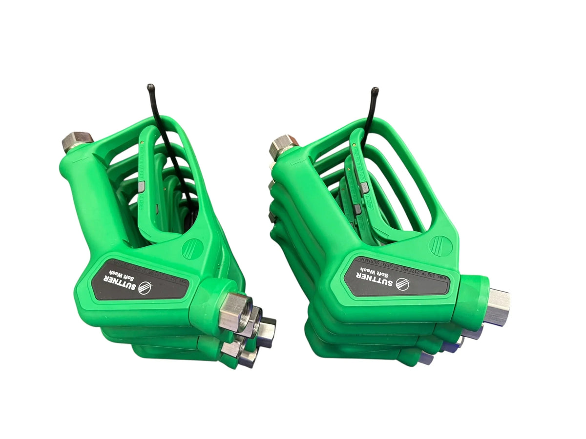 Green Suttner soft wash nozzles for professional cleaning equipment
