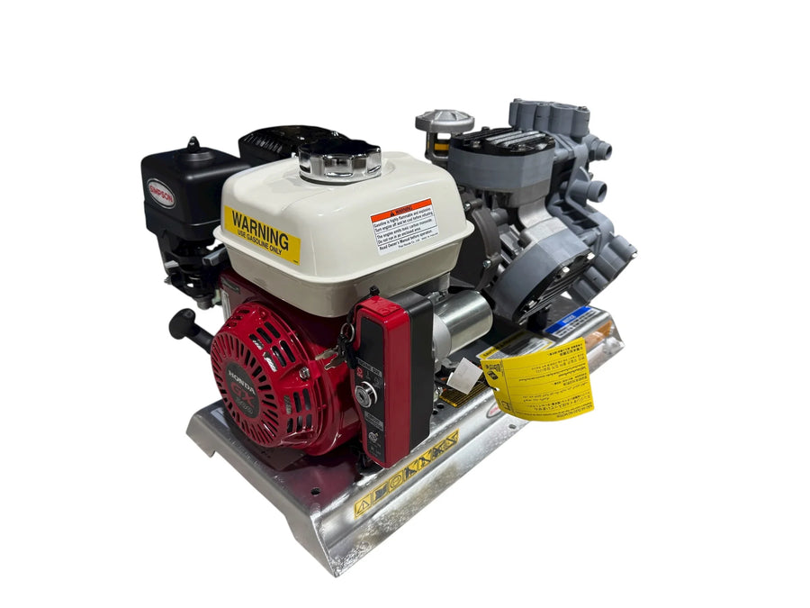 Honda GX200 powered softwash pressure washer with Simpson pump, ideal for professional cleaning equipment.