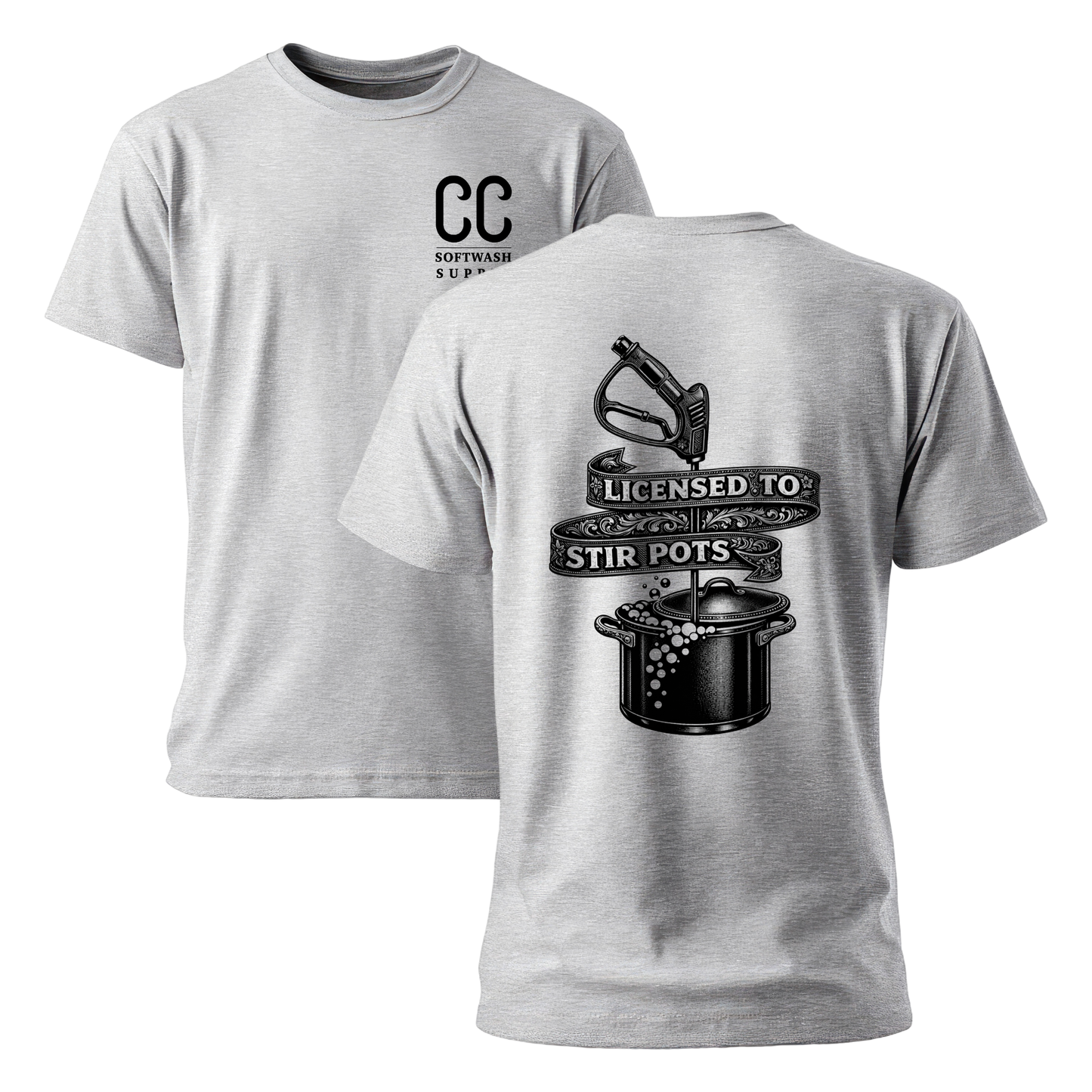 Cigar City Softwash Supply T-Shirt – Licensed to Stir Pots