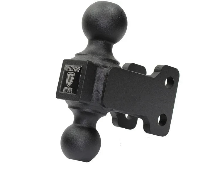 Dual ball hitch adapter for towing equipment, compatible with softwash truck setups
