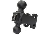 Dual ball hitch adapter for towing equipment, compatible with softwash truck setups