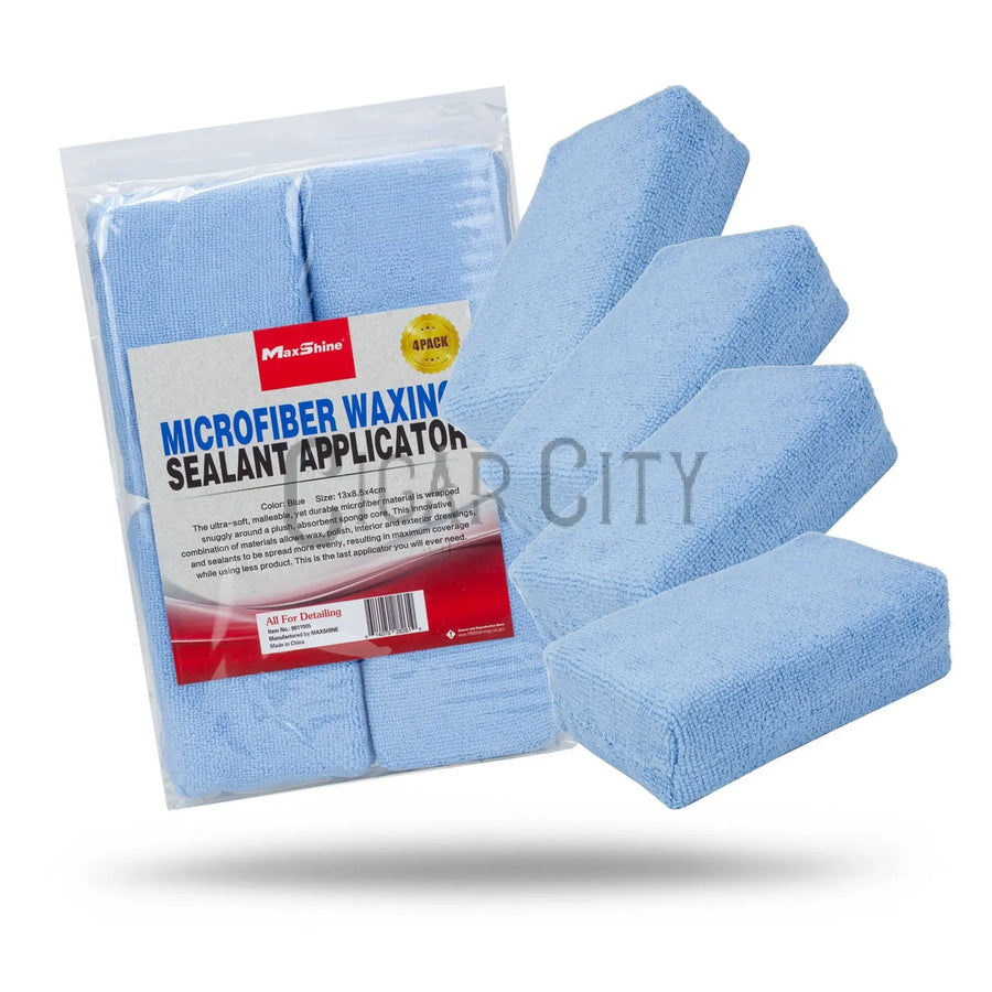 Maxshine Ultra-Soft Microfiber Waxing/Sealant Applicator Pad – Blue [Pack of 1] Maxshine