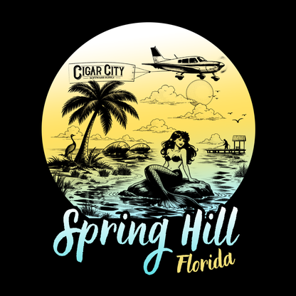 Cigar City Softwash Supply T-Shirt – Spring Hill Mermaids & Manatees – Black